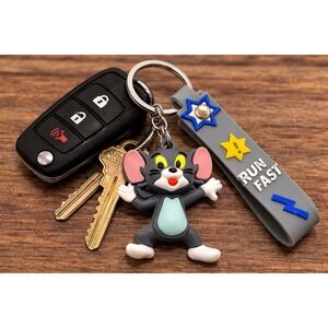 Cute Tom The Cat Tom And Jerry Key Chain Wristlet Backpack Charm